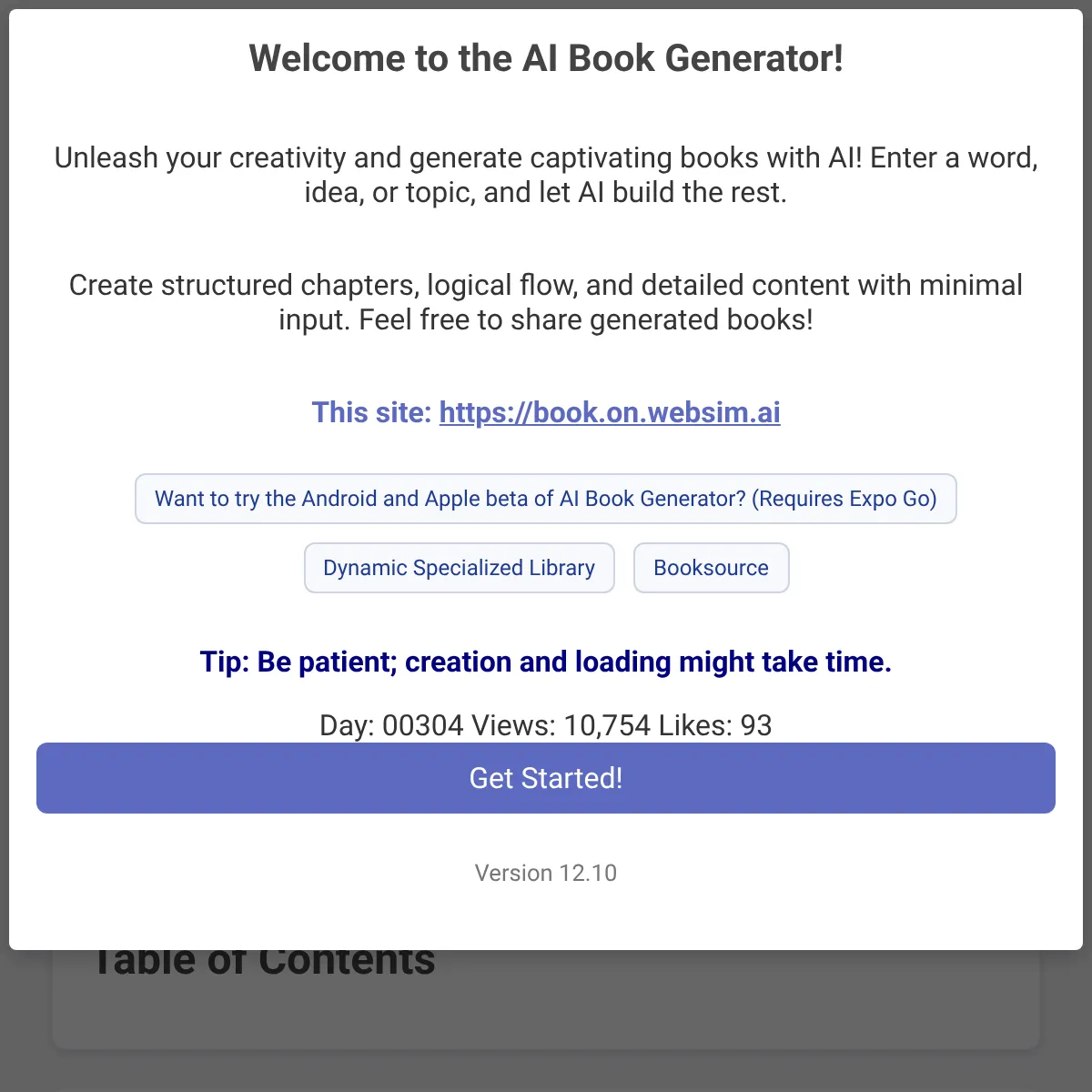 the project is loading