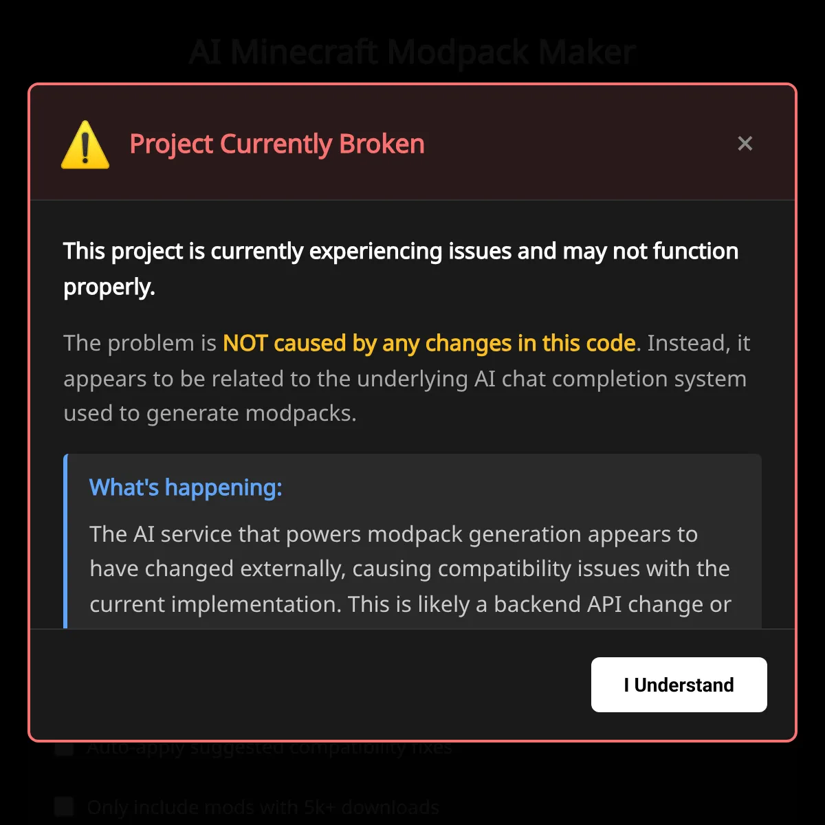 the project is loading