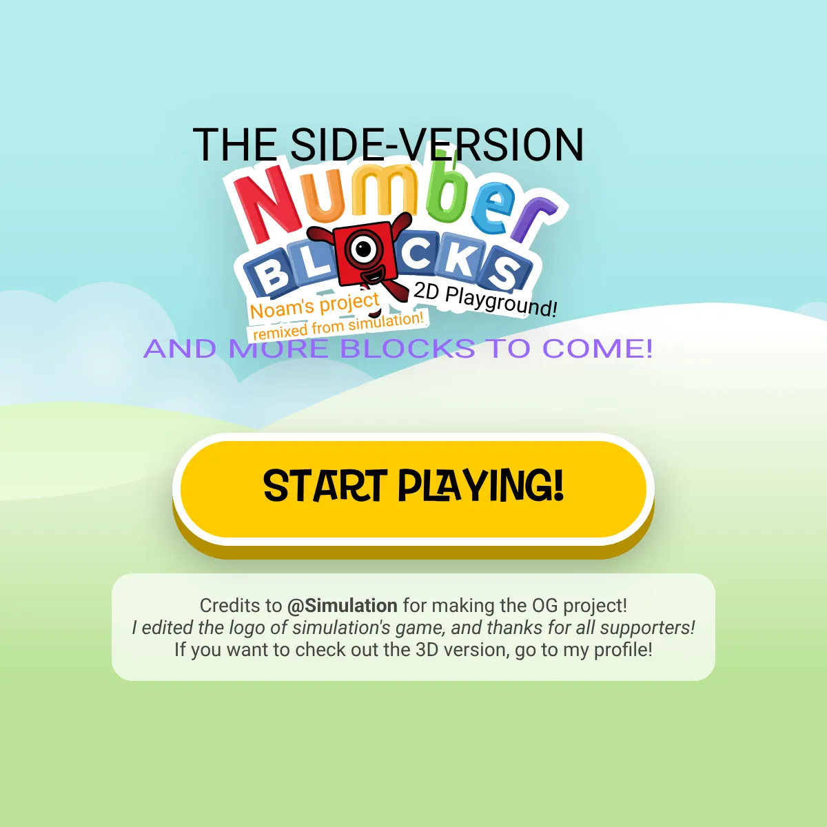 Numberblocks playground: 2D edition!