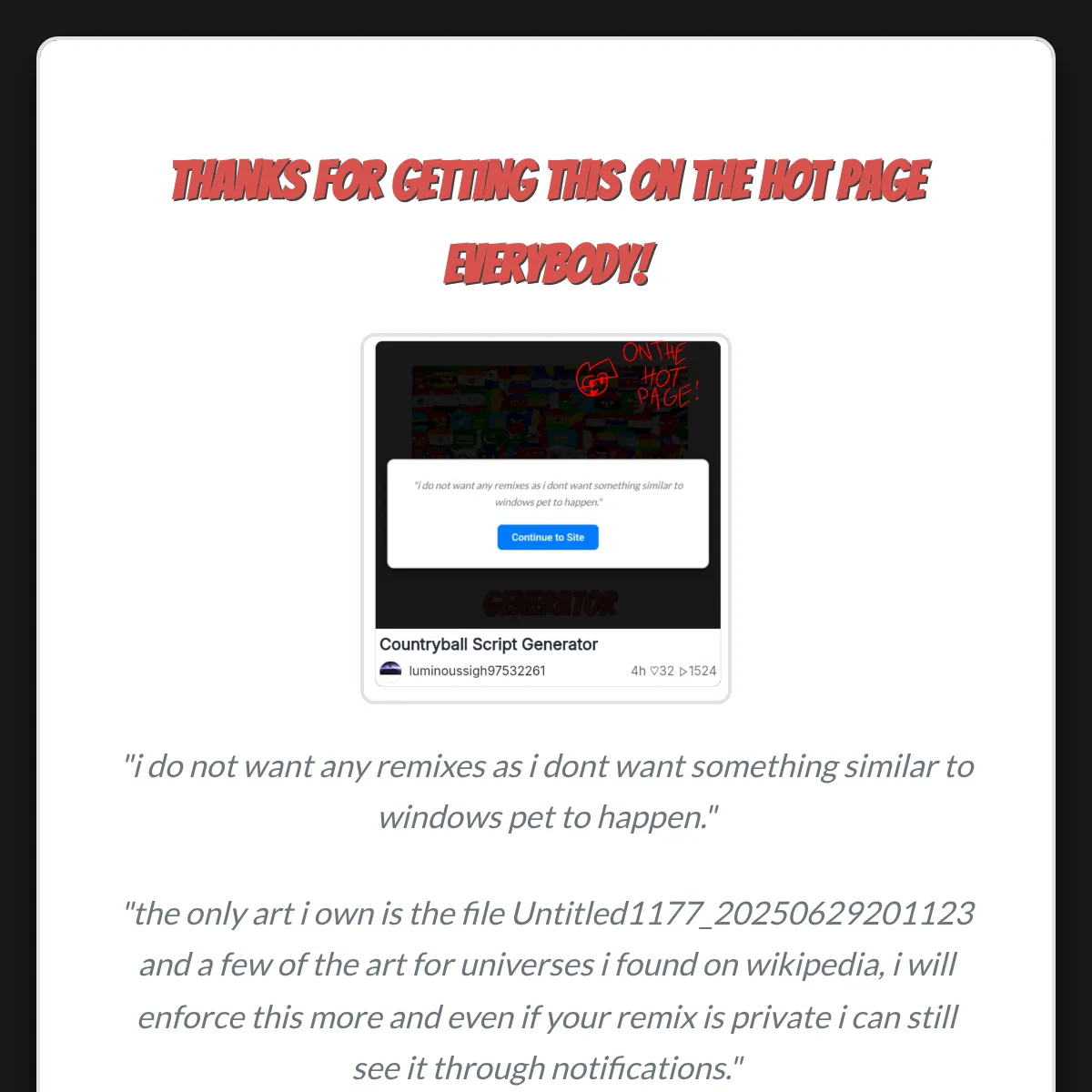 the project is loading