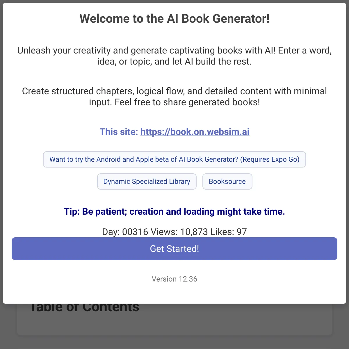 the project is loading