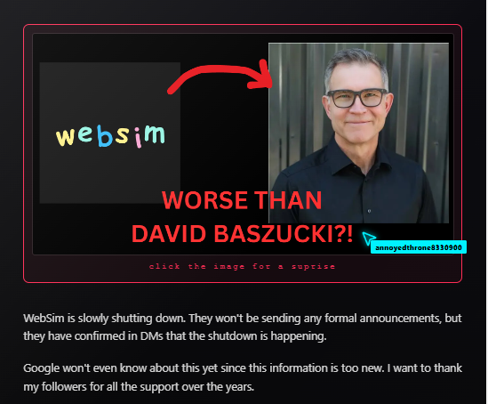 websim is shutting down