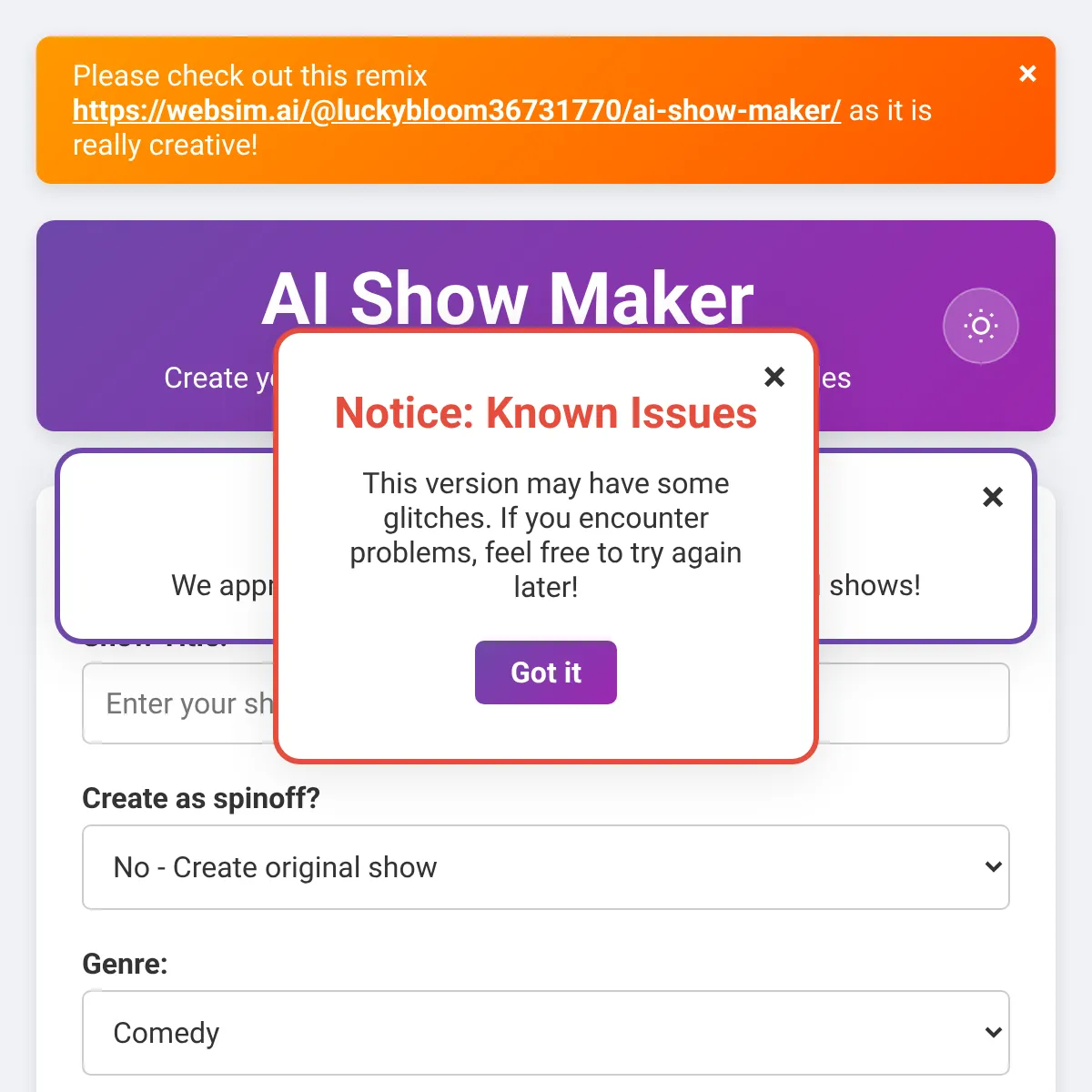 the project is loading