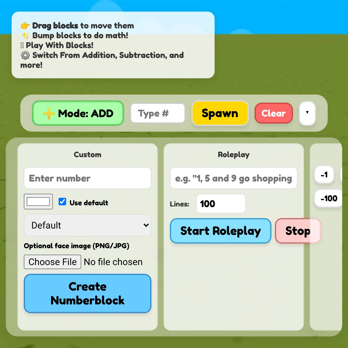 3D Number Blocks Playground