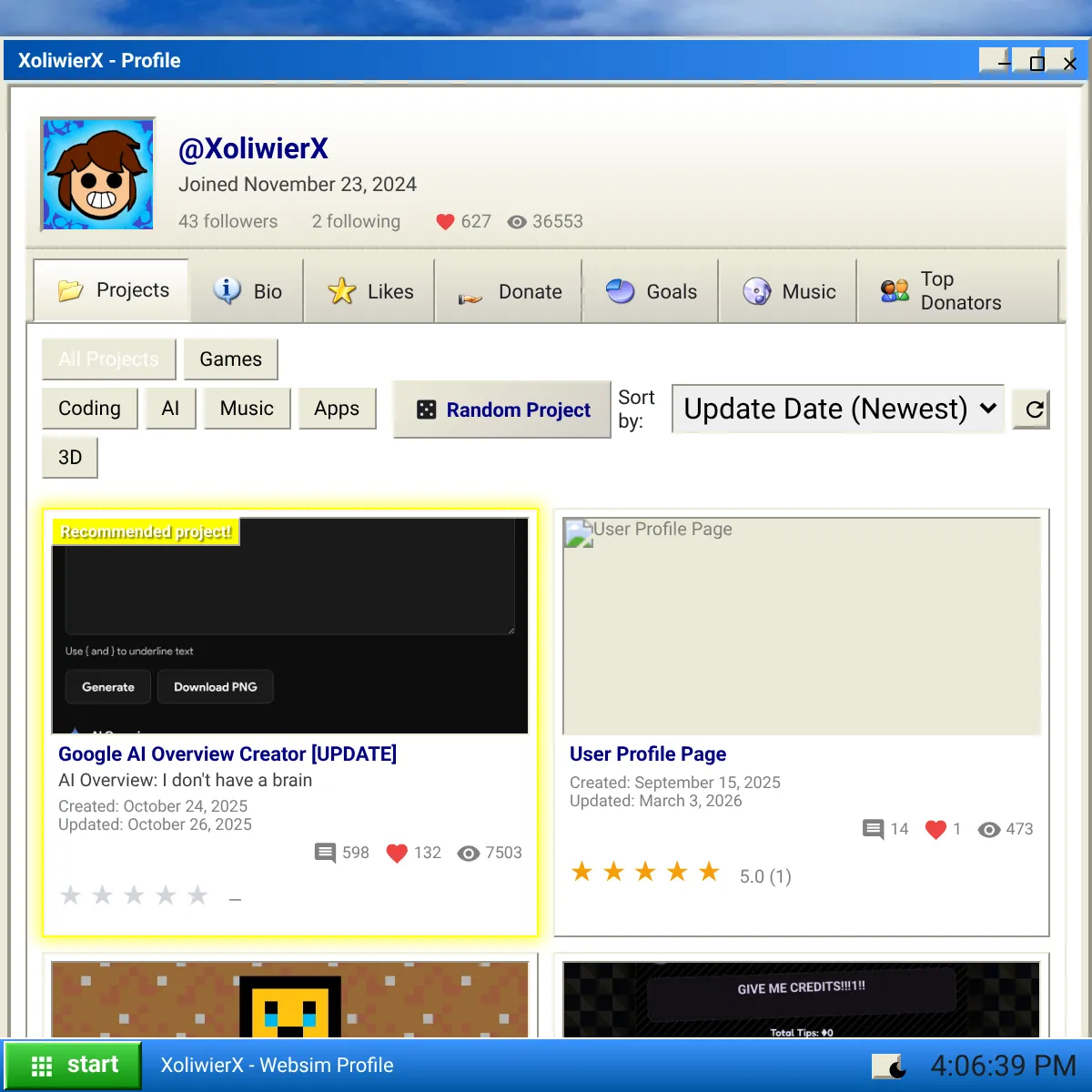 the project is loading