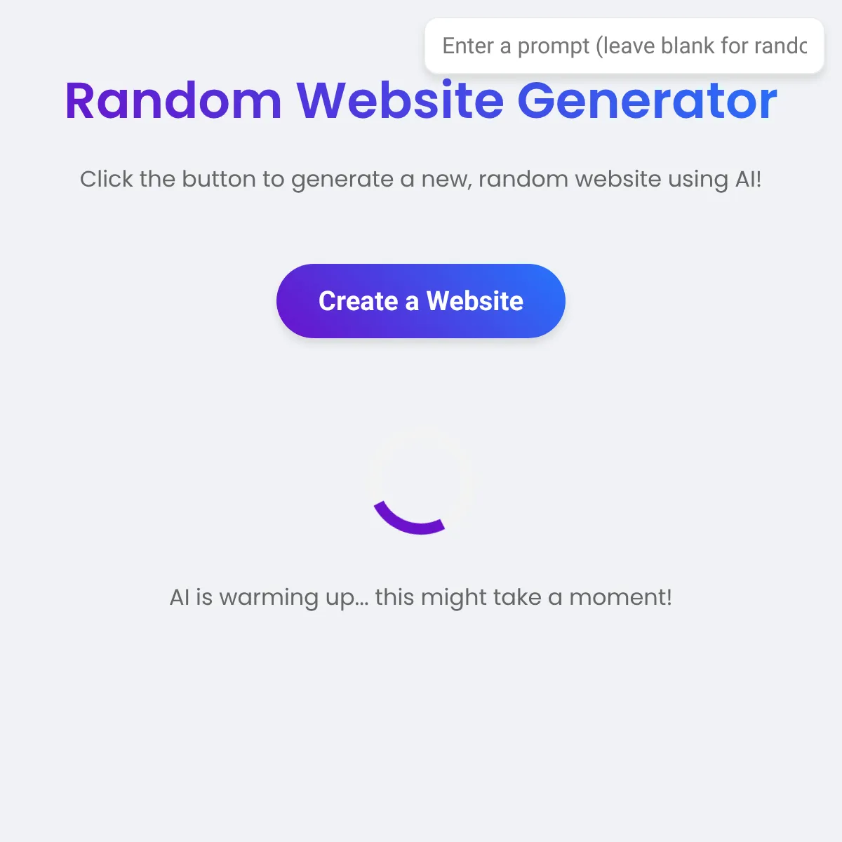 the project is loading