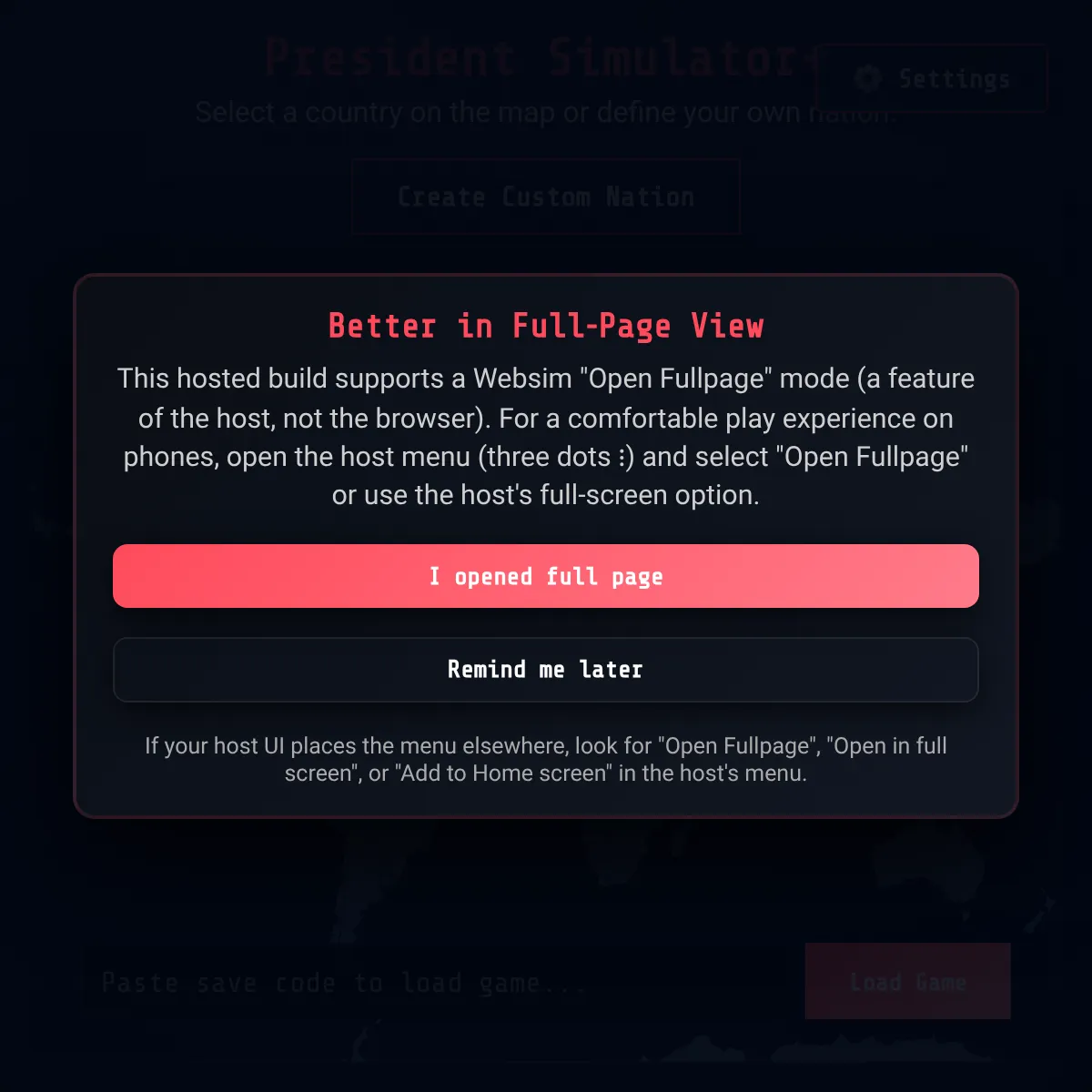 the project is loading