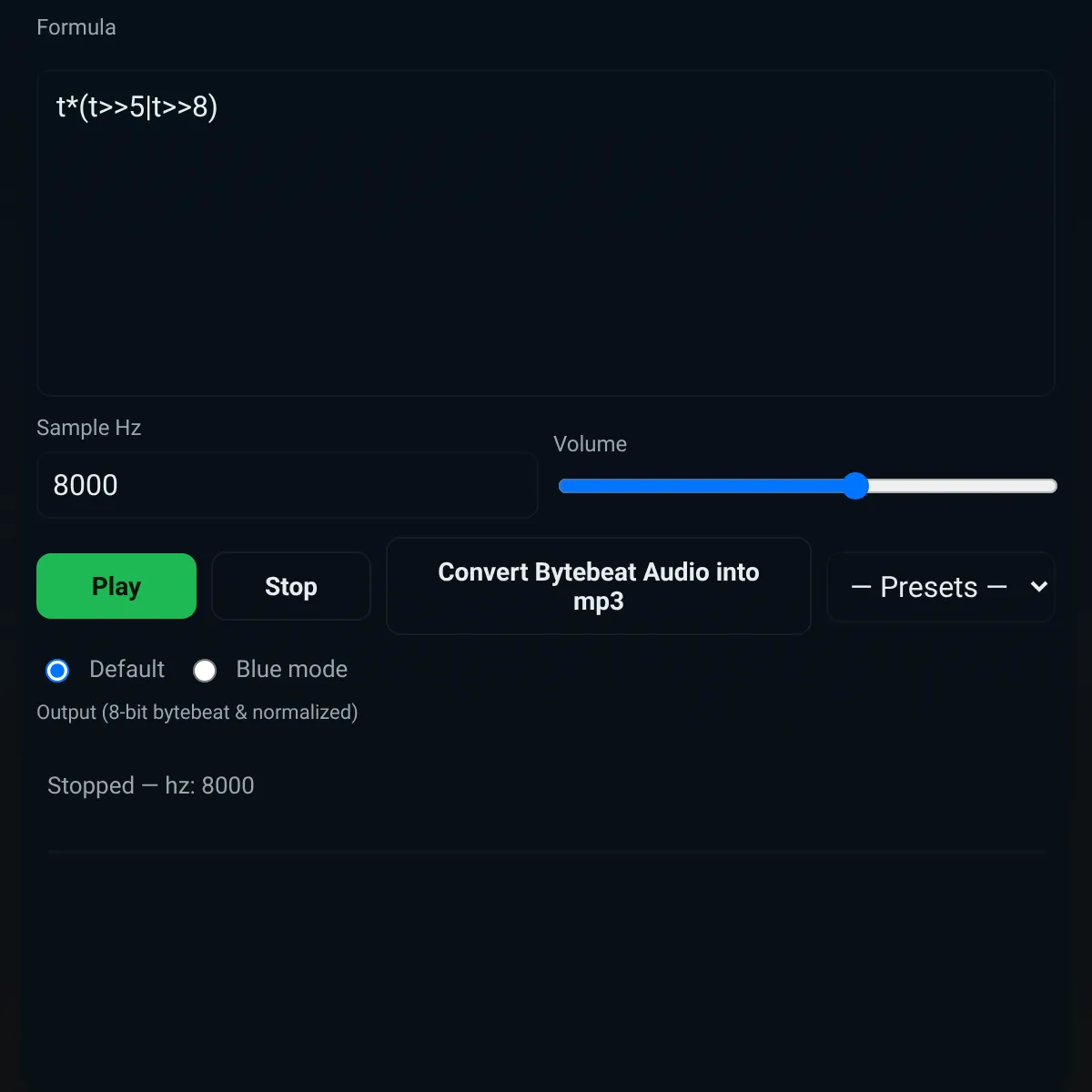 Bytebeat Composer