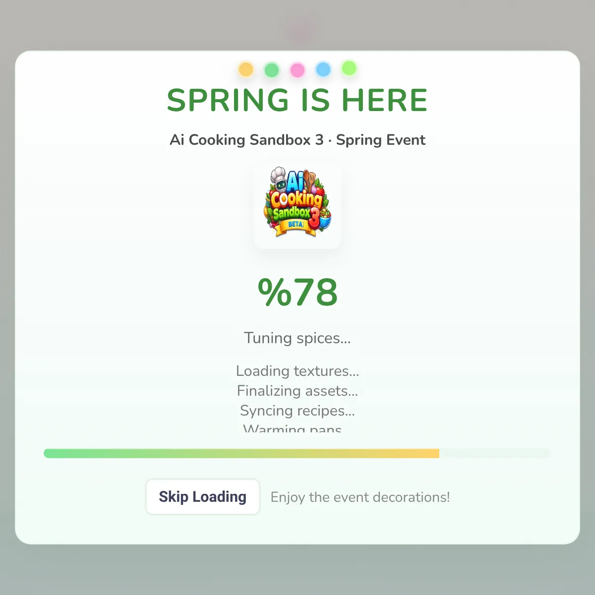 the project is loading