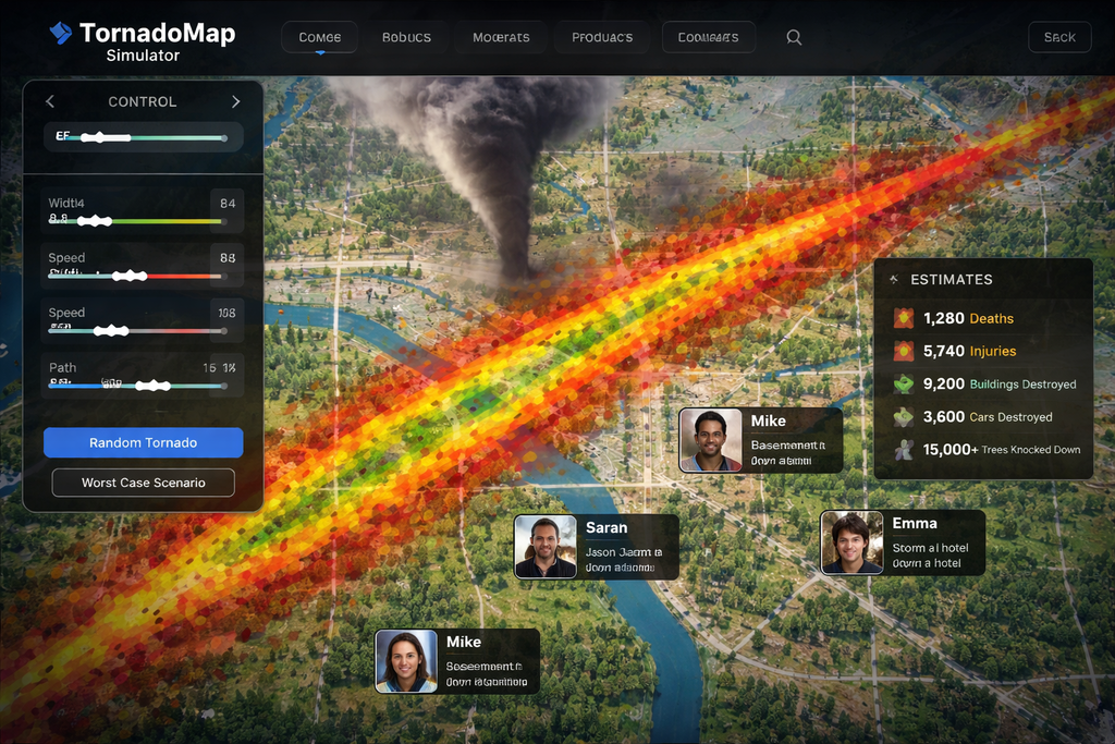 TornadoMap Simulator