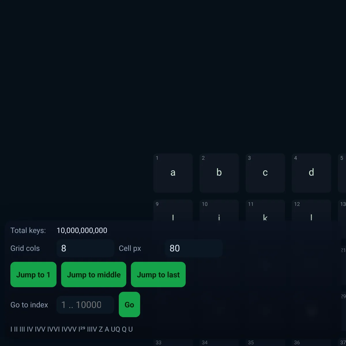 Huge Keyboard — Virtual 10,000,000,000 Keys