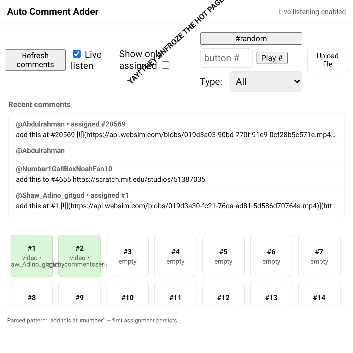 Auto Comment Adder