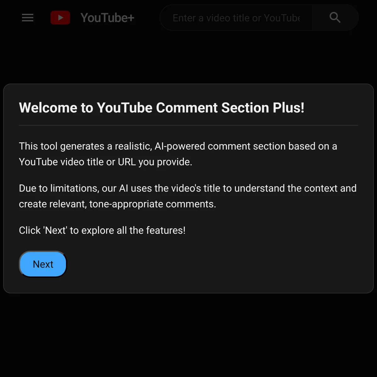 YouTube Comment Section Plus