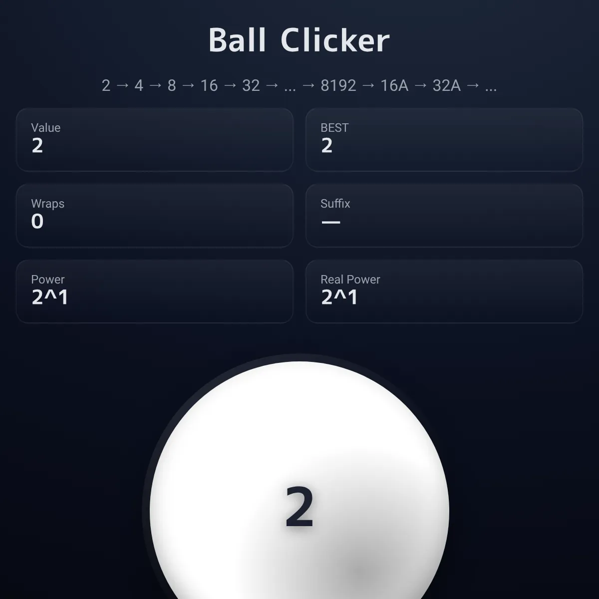 Ball Clicker — Powers of RAX 2 with Alphabet Suffix