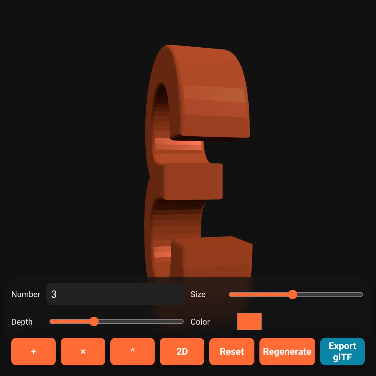 3D Numbers Generator