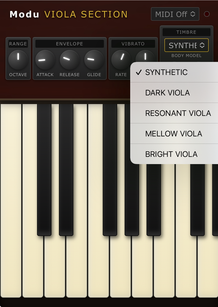 Modeled Viola Section Instrument