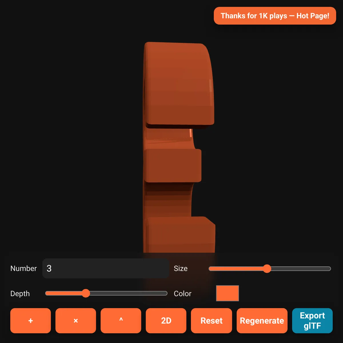3D Numbers Generator