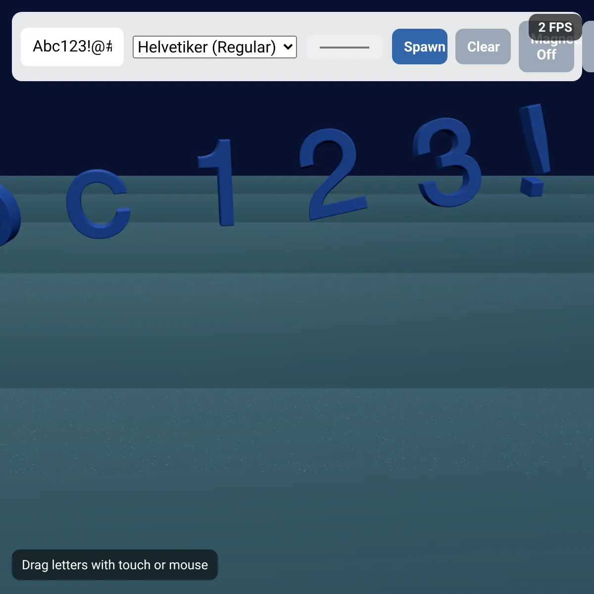 3D Letters — Drag & Physics