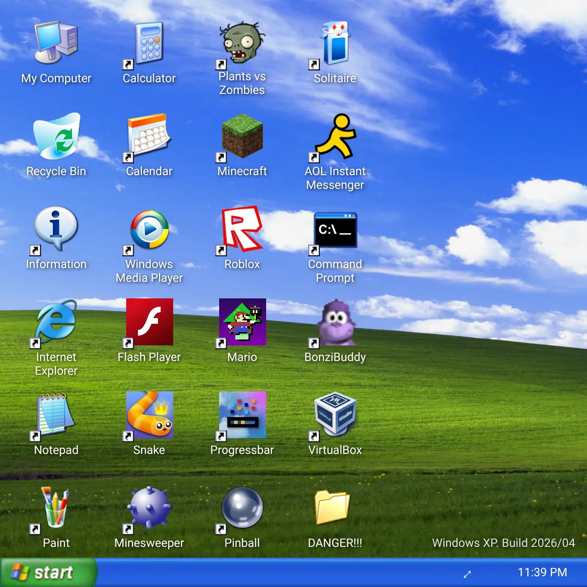 Windows XP Simulator but comment what thing you want me to add,delete or change