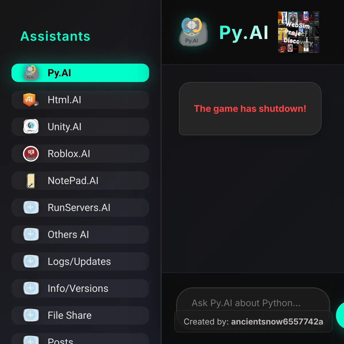 the project is loading