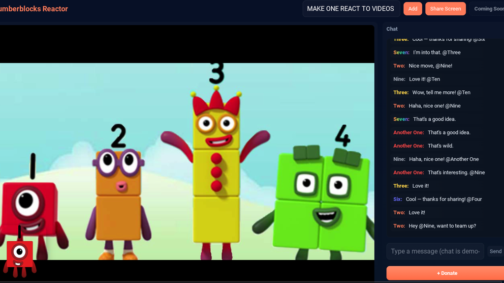Numberblocks Video Reactor