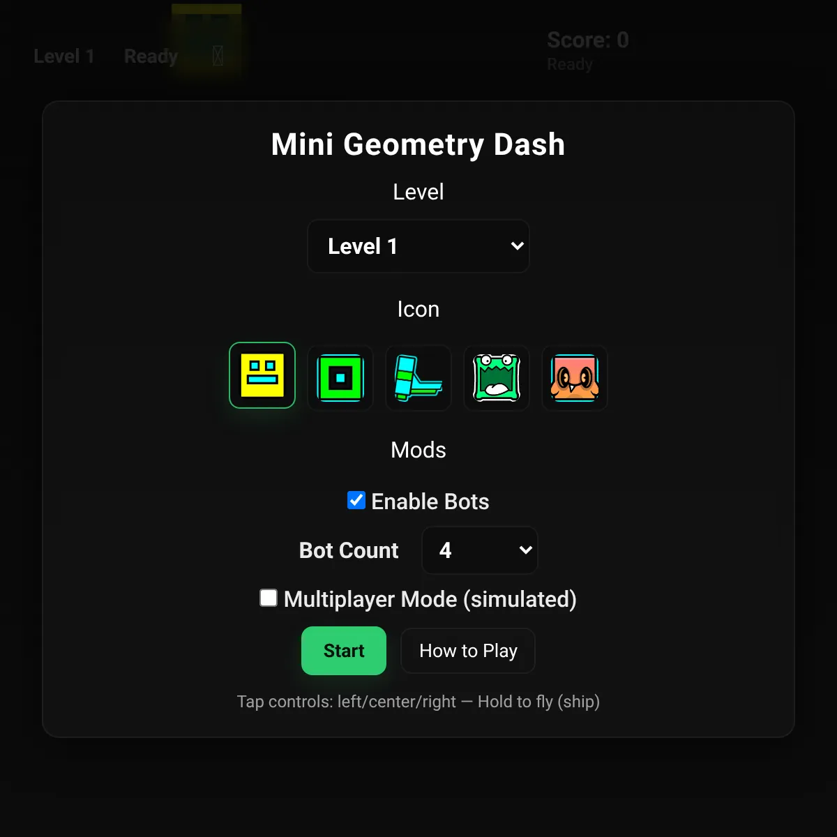Mini Geometry Dash
