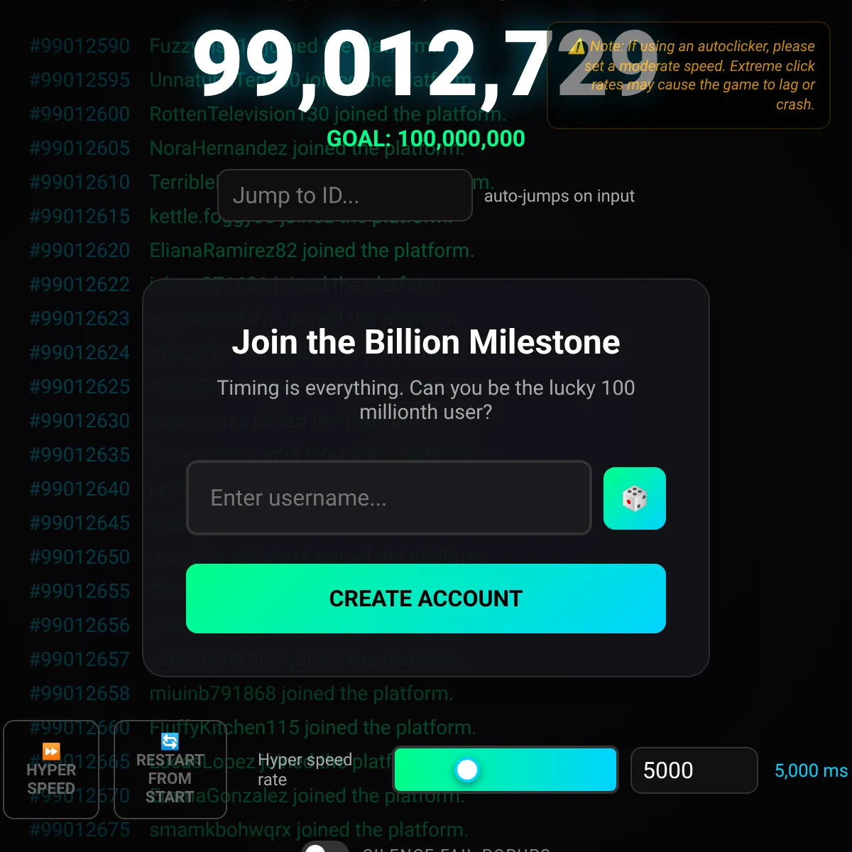 The 100,000,000th User