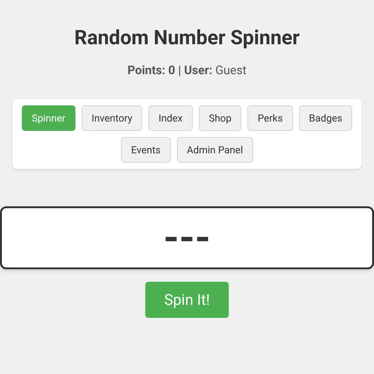 Random Number Spinner