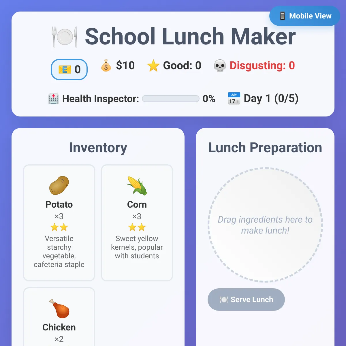 School Lunch Maker but everything is free
