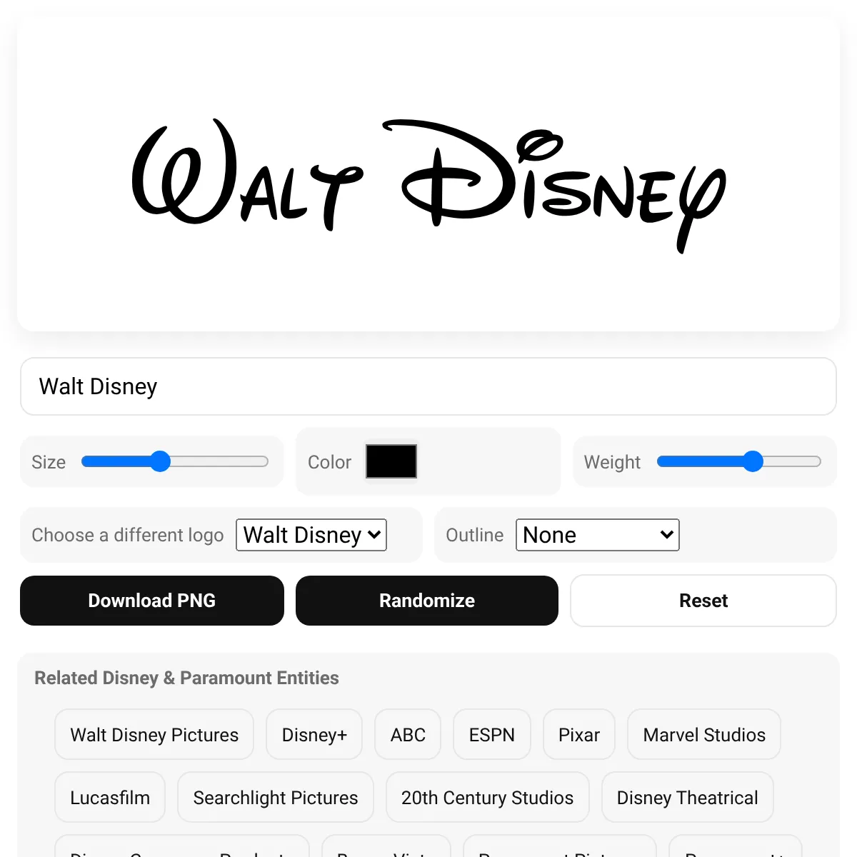 Disney Font Preview