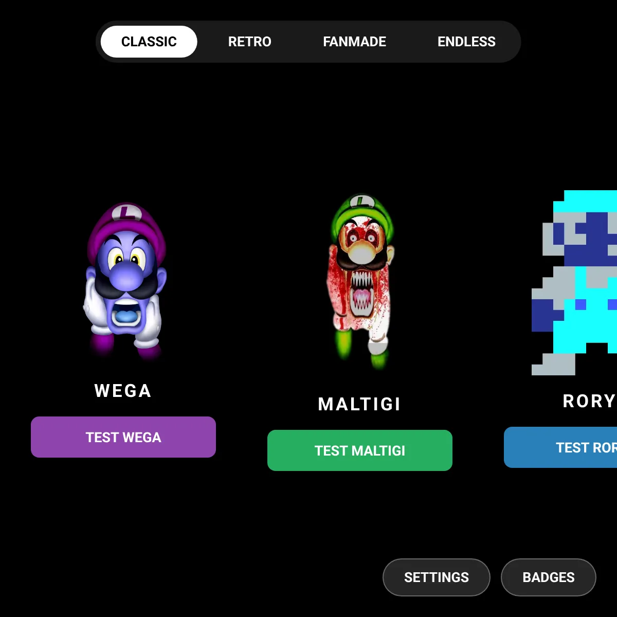 Wega's TEST: test all the freaks