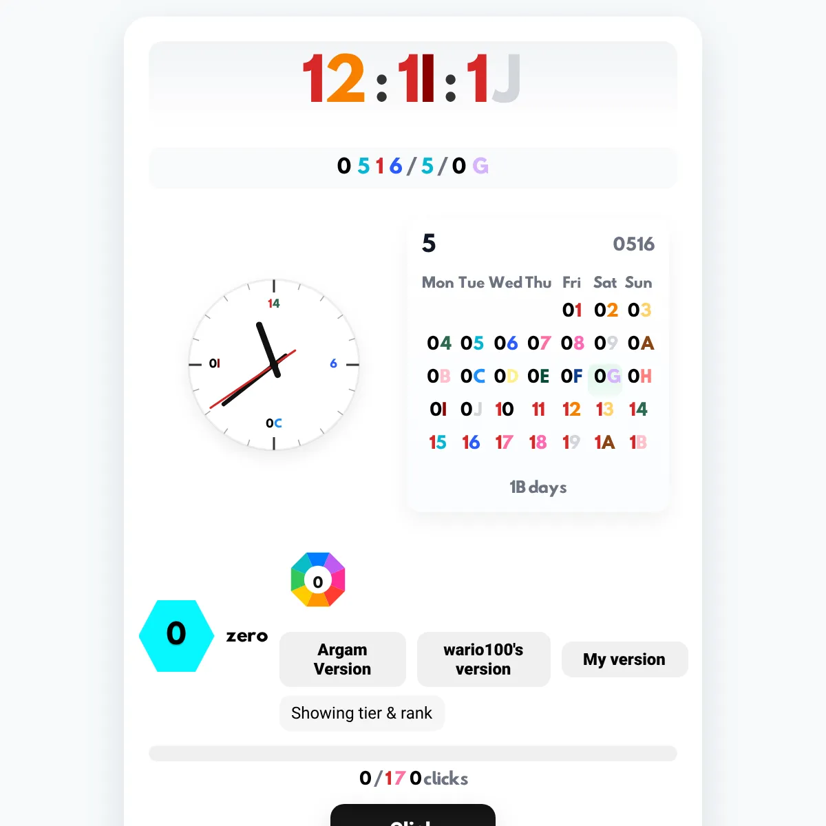Base-20 Clock