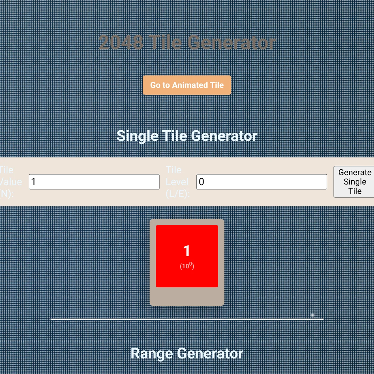 2048 Tile Generator Deluxe