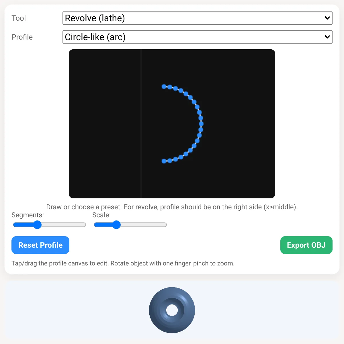 Profile → 3D Visualizer