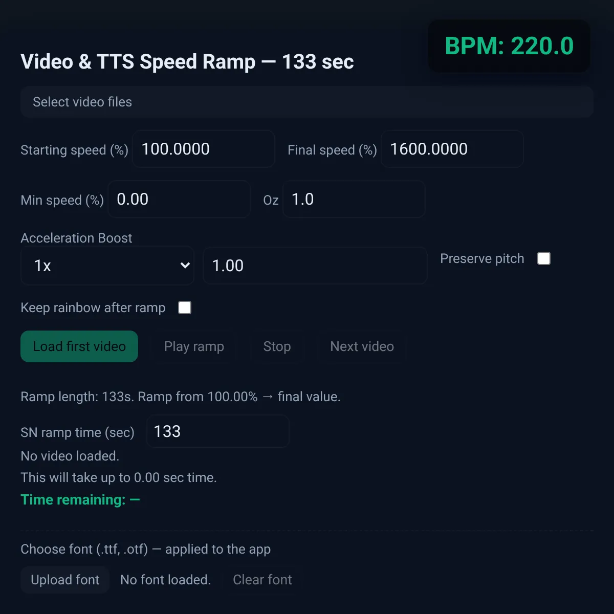Video Speed Ramp — 5 minutes