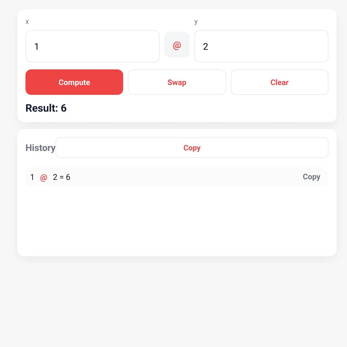 Custom @ Calculator