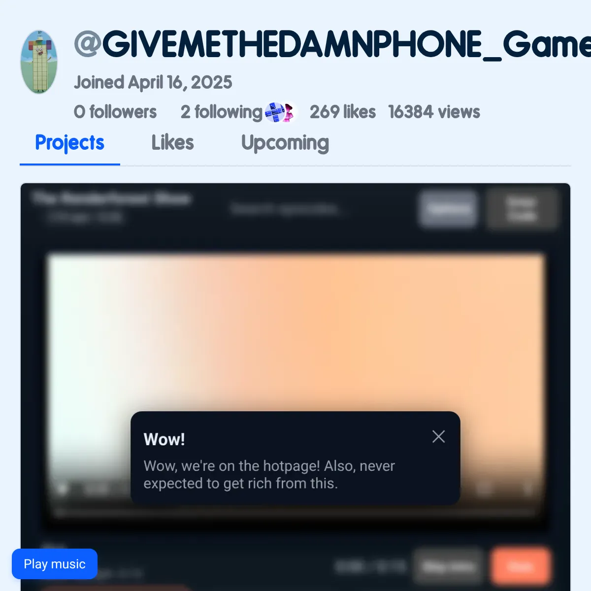 the project is loading