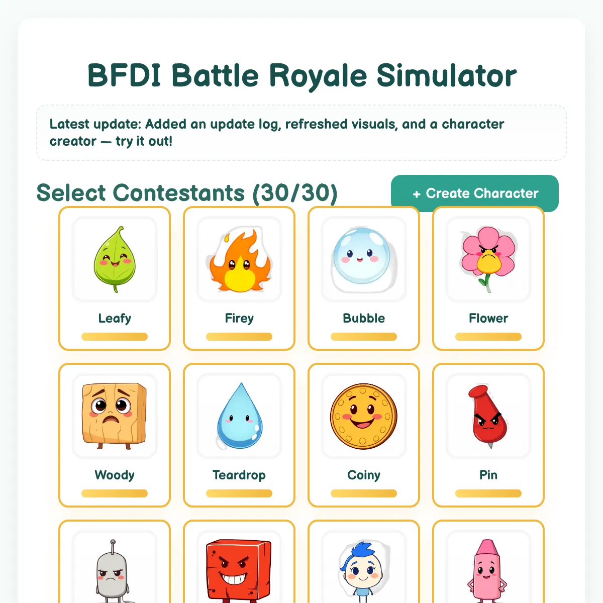 Bfdi Battle Royale Simulator