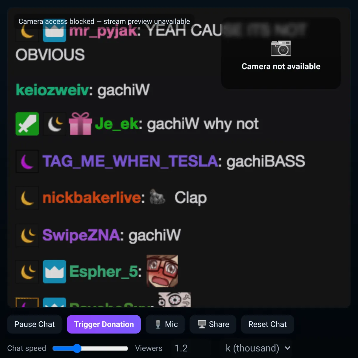 AI Fake Stream Chat