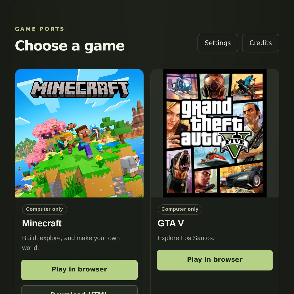 GAME PORTS (MC, GTA, and more!)